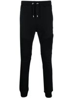 Balmain pantalon de jogging nervuré à logo imprimé - Noir - thumbnail