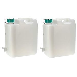 2x Grote water jerrycans met kraantje 35 liter