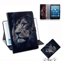 Leeuw patroon horizontale Flip lederen case voor Amazon Kindle Fire HD 8 2015/2016/2017/2018 met houder & Card slot & portemonnee