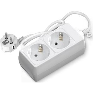 Stekkerdoos - Verlengsnoer - Aigi Synci - 3680W - 2 Stopcontacten - 1.5 Meter - Wit | Nederland