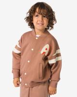 HEMA Kinder sweatvest kleurblokken bruin (bruin)