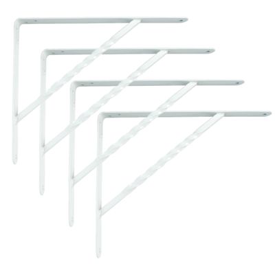 AMIG Plankdrager/steun/beugel Spiraal - 4x - metaal - wit - H200 x B150 mm - Tot 225 kg