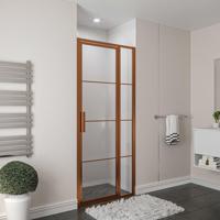 Aqua Vista Triple Draaideur met vast deel - 100x200 cm - helder glas - geborsteld koper R-BC-L100-FFF