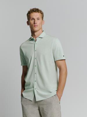 No- Excess Shirt Short Sleeve Jersey Melange Stretch Overhemd 058 Mint