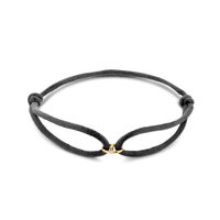 Armband geelgoud-satijn goudkleurig-zwart 13-26 cm