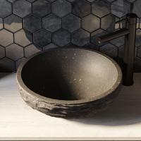 BRAUER Molten waskom - 42 - rond - hamerslag - natuursteen - basalt antraciet WK-ML42ROHAN BRAUER Molten waskom - 42 - rond - hamerslag - natuursteen - basalt antraciet WK-ML42ROHAN