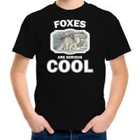 Dieren poolvos t-shirt zwart kinderen - foxes are cool shirt jongens en meisjes - thumbnail