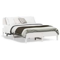 Bedframe zonder matras massief grenenhout wit 135x190 cm