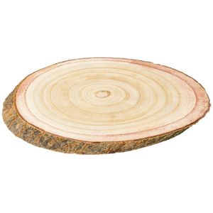 Decoratie boomschijf - hout - 32 x 22,5 x 3 cm - ovaal