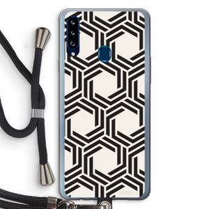 Geometrisch patroon: Samsung Galaxy A20s Transparant Hoesje met koord