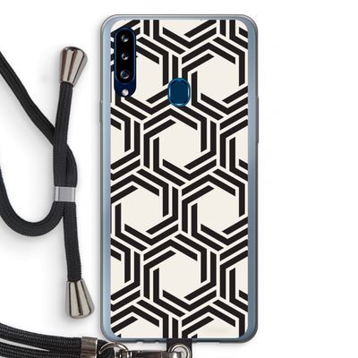 Geometrisch patroon: Samsung Galaxy A20s Transparant Hoesje met koord