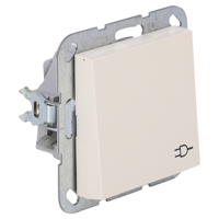 Gira System 55 Contactdoos | Inbouw | 1-voudig | Randaarde | Met Klep | Crème - 66.052.44