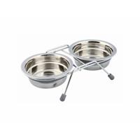 Voerbak voor honden Trixie Roestvrij staal 250 ml Dubbel 2 x 250 ml
