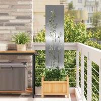 Tuin Privacy Screen Bloemen Zilver 32 x 140 cm Roestvrij staal