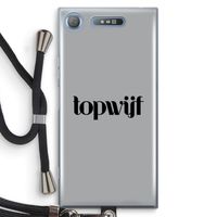 Topwijf Grijs Zwart: Sony Xperia XZ1 Transparant Hoesje met koord