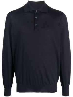 Brunello Cucinelli polo à manches longues - Bleu