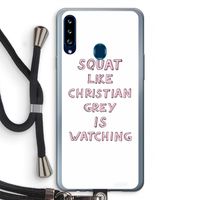 Christian Grey: Samsung Galaxy A20s Transparant Hoesje met koord