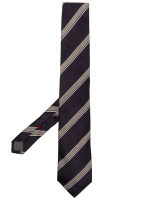 Brunello Cucinelli cravate à rayures en jacquard - Violet