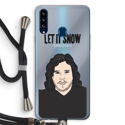 Let It Snow: Samsung Galaxy A20s Transparant Hoesje met koord