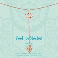 Heart to get N242EYH15-R Ketting Eye and Hamsa zilver rosekleurig