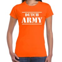Dutch army/Nederlands leger supporter/fan t-shirt oranje voor dames - EK/WK/Race - thumbnail