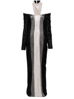 JEAN-LOUIS SABAJI glitter-embellished halterneck gown - Noir