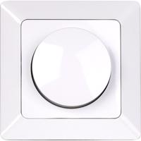 LED Dimmer Inbouw Wit - Enkelvoudige Knop 3-60W met Afdekraam