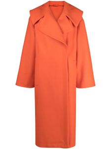 Del Core manteau en laine mélangée à revers larges - Orange