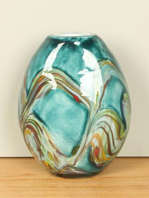 Glazen vaas ovaal Green Life, 32 cm