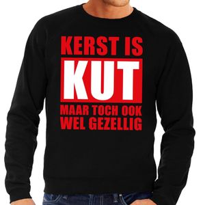 Foute Kersttrui Kerst is kut maar toch gezellig zwart voor heren