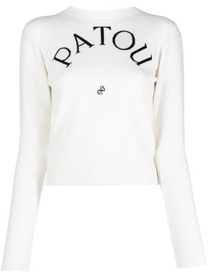 Patou pull en laine mélangée à logo - Blanc