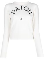 Patou pull en laine mélangée à logo - Blanc