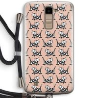 Zwarte poes: LG K10 (2016) Transparant Hoesje met koord