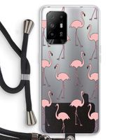 Anything Flamingoes: Oppo A95 5G Transparant Hoesje met koord