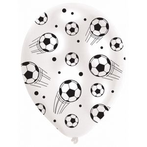 6x stuks Voetbal thema ballonnen