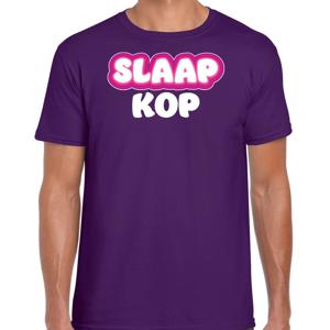 Verkleed T-shirt voor heren - slaapkop - paars - carnaval/foute party