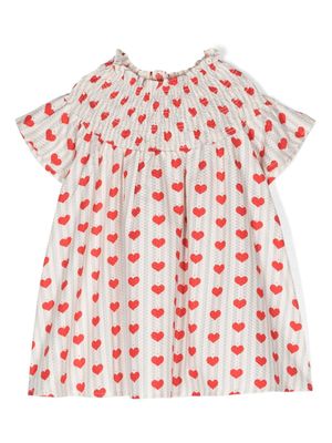Konges Sløjd robe en coton biologique à imprimé tie dye - Tons neutres