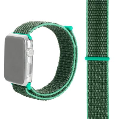 Eenvoudige mode nylon horlogebandje voor Apple Watch serie & 40mm/3 & 2 & 1 38mm met Magic stick (grasgroen)