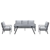 Garden Impressions Senja lounge dining set stoel-bank 4-delig - licht grijs - thumbnail