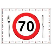 Placemat 70 jaar - 10x stuks - 42 x 30 cm - 90g - papier - verjaardag - jubileum