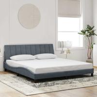 Bedframe zonder matras "Hanko" 180x200 cm fluweel donkergrijs