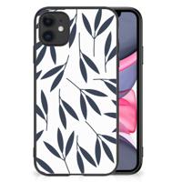 iPhone 11 Bloemen Hoesje Leaves Blue