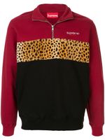 Supreme sweat colour block à col zippé - Rouge