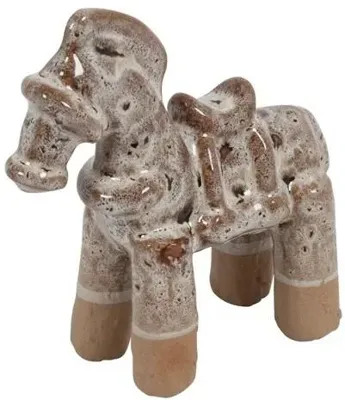 Countryfield ornament keramiek paard 11.8x4.5x12.5cm bruin