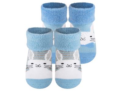 Soxo 2 paar babysokken (Blauw/grijs, 16-18)