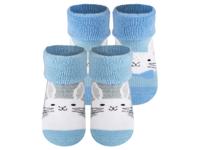Soxo 2 paar babysokken (Blauw/grijs, 16-18)