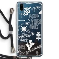 Good vibes: Huawei P20 Transparant Hoesje met koord