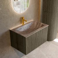 Badmeubel Mondiaz Kurve-Dlux | 70 cm | Meubelkleur Shadow | Wastafelkleur Oza | Solid surface | Wasbak midden spoelbak | 1 kraangat