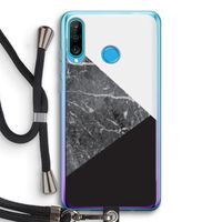 Combinatie marmer: Huawei P30 Lite Transparant Hoesje met koord
