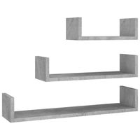 vidaXL Wandschappen 3 st bewerkt hout betongrijs - thumbnail
